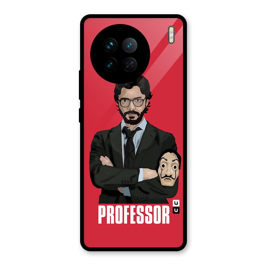 Professor Art Illustration Glass Back Case for Vivo X90