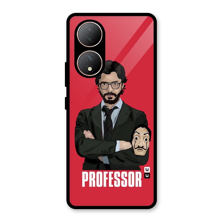 Professor Art Illustration Glass Back Case for Vivo Y100A