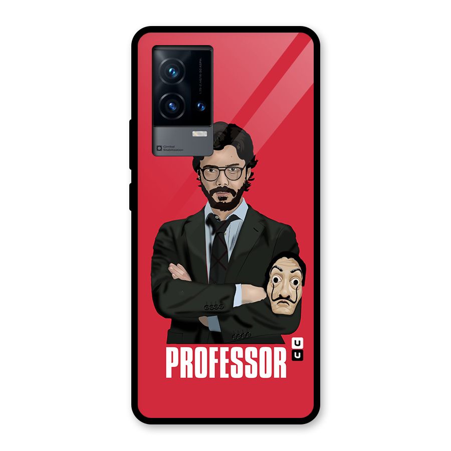 Professor Art Illustration Glass Back Case for iQOO 9 5G