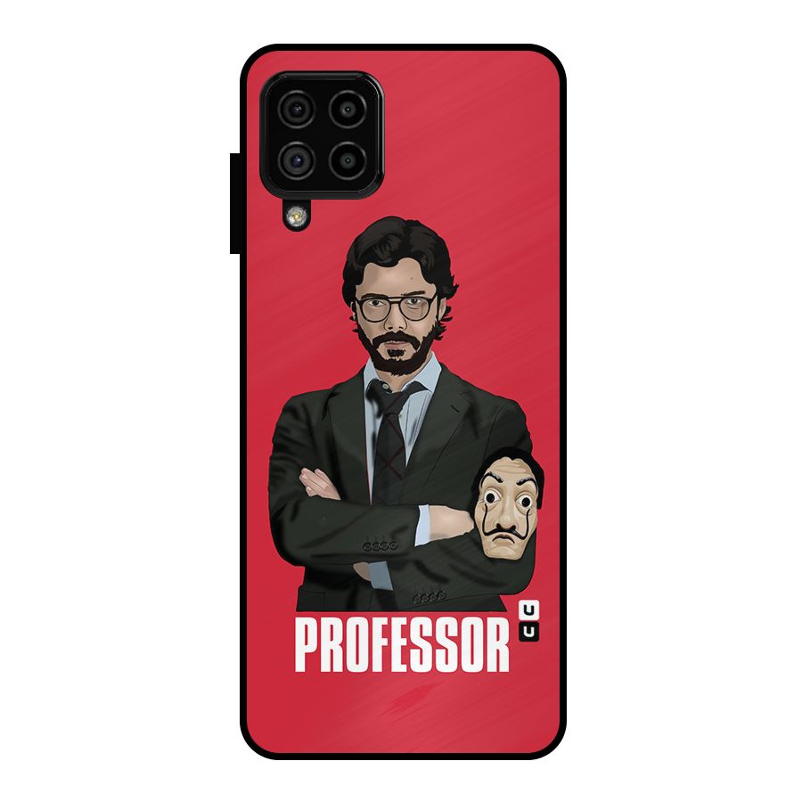 Professor Art Illustration Metal Back Case for Galaxy A22 4G