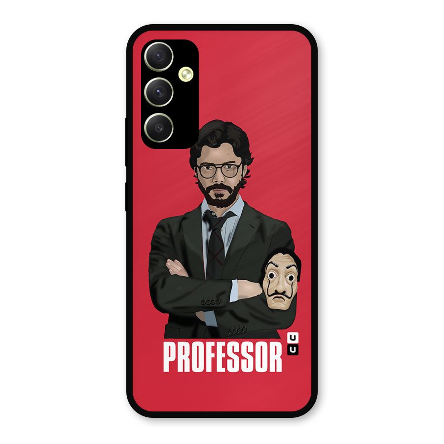 Professor Art Illustration Metal Back Case for Galaxy A34