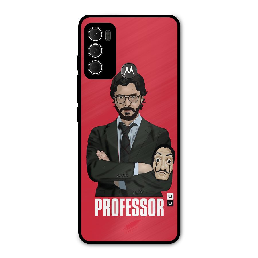 Professor Art Illustration Metal Back Case for Moto G60