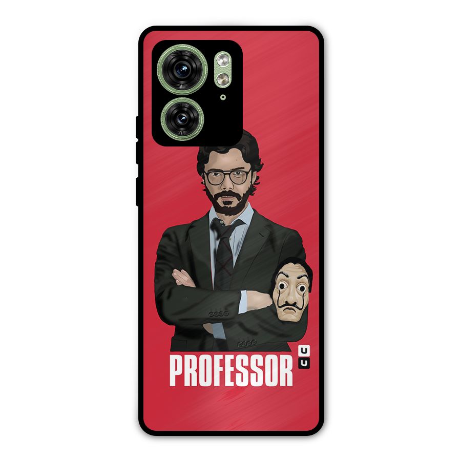 Professor Art Illustration Metal Back Case for Motorola Edge 40 5G