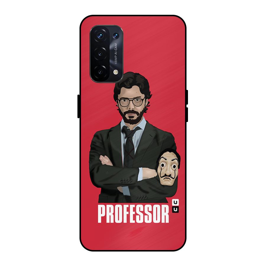 Professor Art Illustration Metal Back Case for Oppo A74 5G