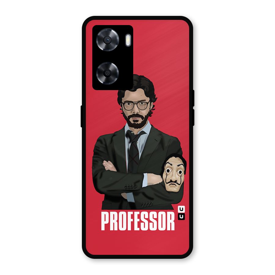 Professor Art Illustration Metal Back Case for Oppo A77s