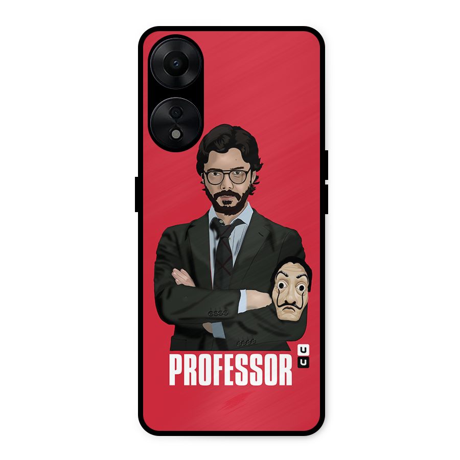 Professor Art Illustration Metal Back Case for Oppo A78 5G