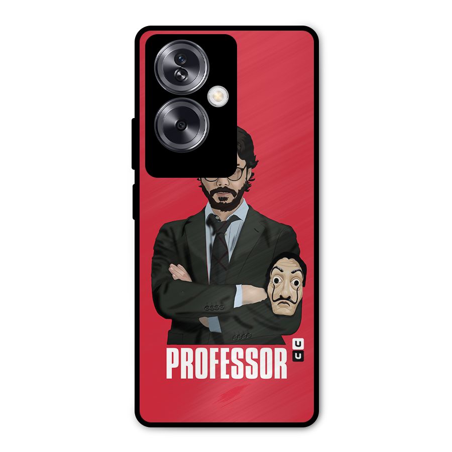 Professor Art Illustration Metal Back Case for Oppo A79 5G