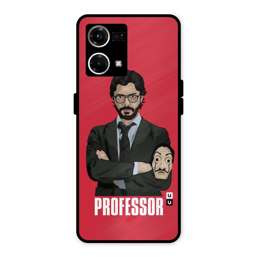 Professor Art Illustration Metal Back Case for Oppo F21s Pro 4G