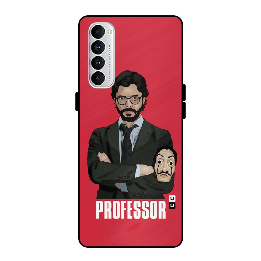 Professor Art Illustration Metal Back Case for Oppo Reno4 Pro