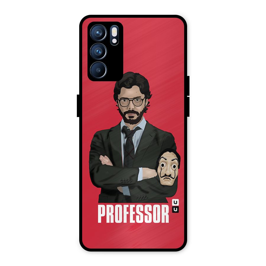 Professor Art Illustration Metal Back Case for Oppo Reno6 5G