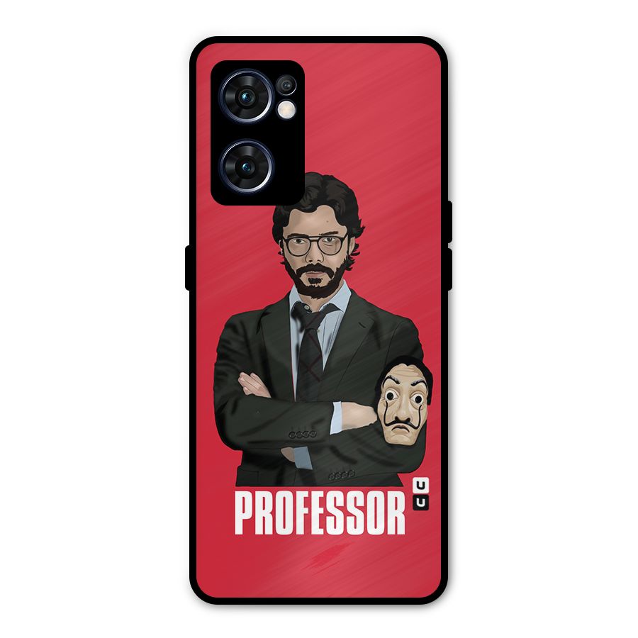Professor Art Illustration Metal Back Case for Oppo Reno7 5G