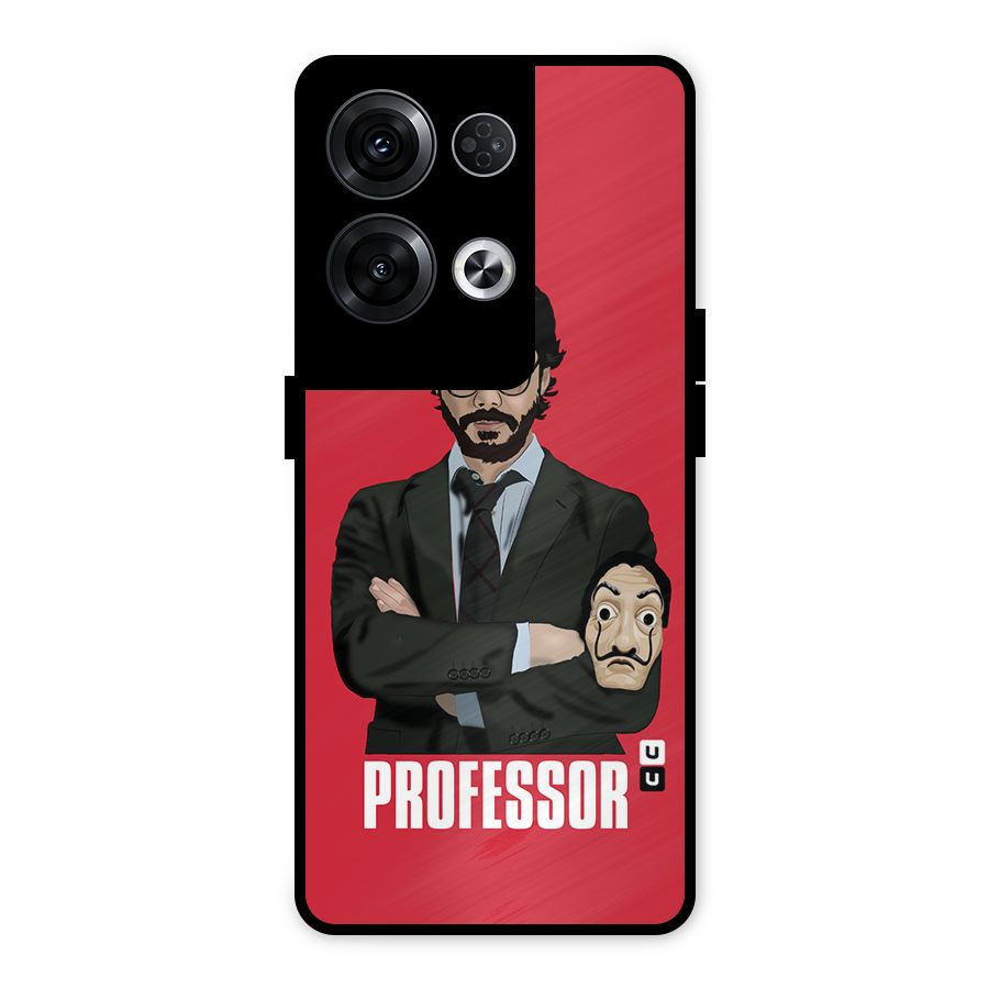 Professor Art Illustration Metal Back Case for Oppo Reno8 Pro 5G