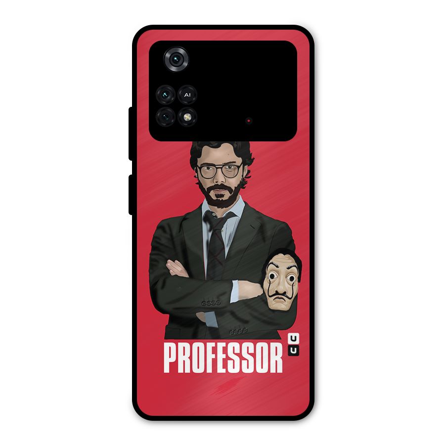 Professor Art Illustration Metal Back Case for Poco M4 Pro 4G