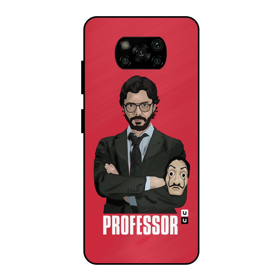 Professor Art Illustration Metal Back Case for Poco X3