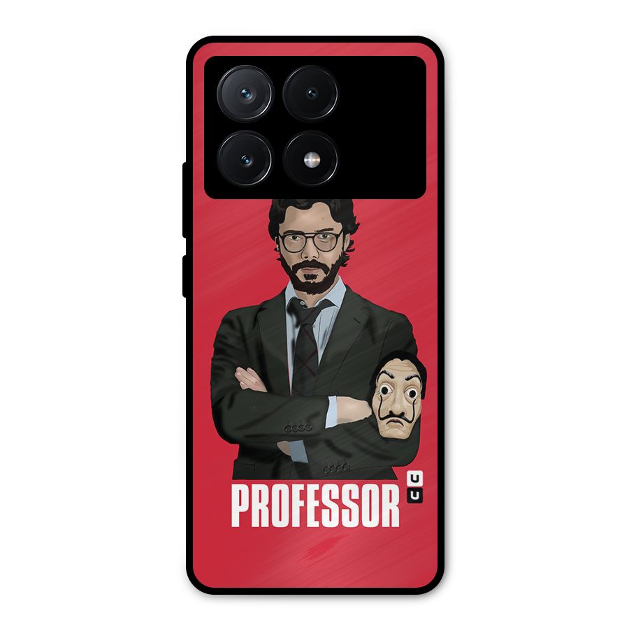 Professor Art Illustration Metal Back Case for Poco X6 Pro
