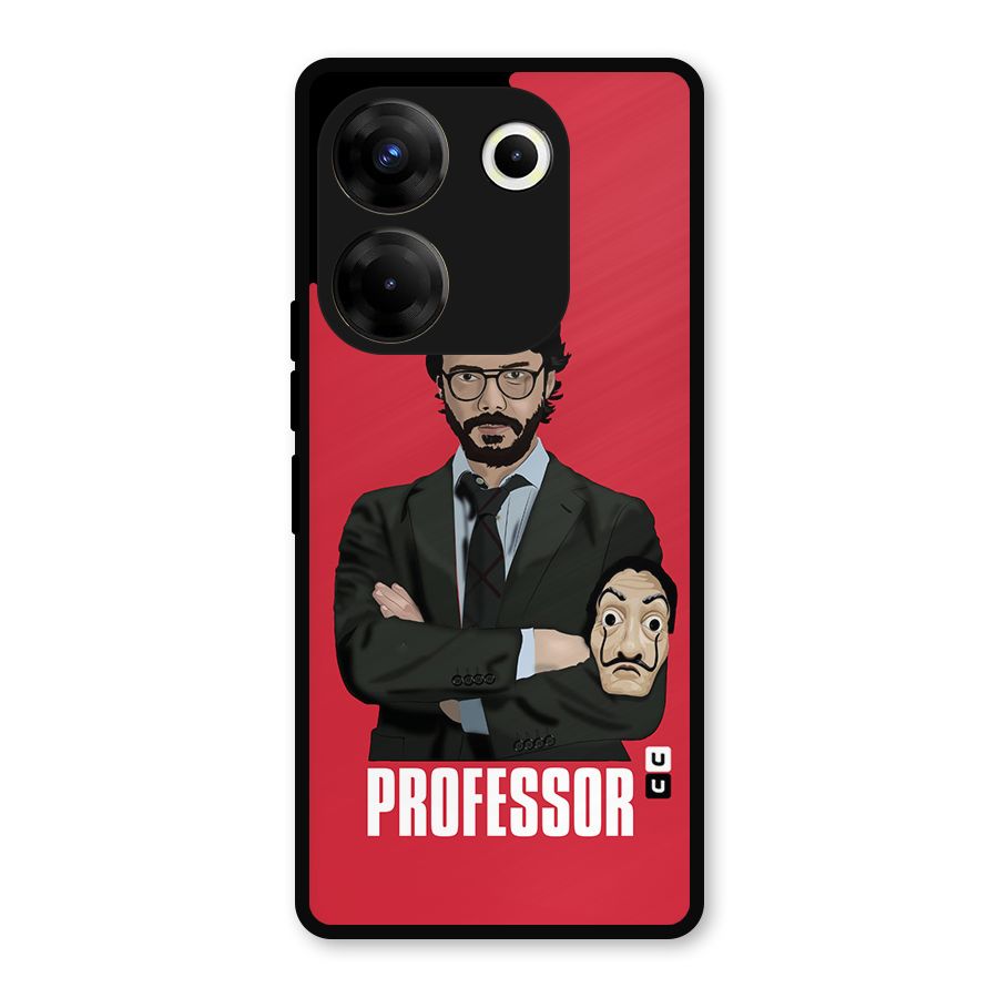 Professor Art Illustration Metal Back Case for Tecno Camon 20