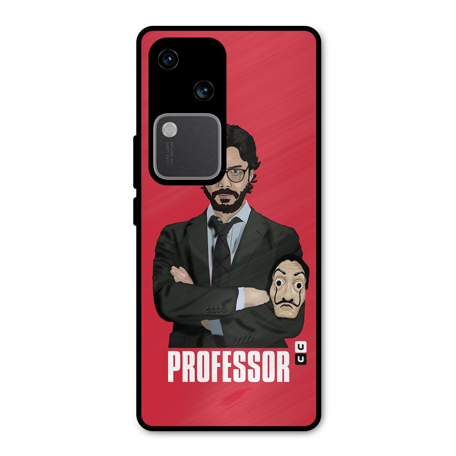 Professor Art Illustration Metal Back Case for Vivo V30 Pro