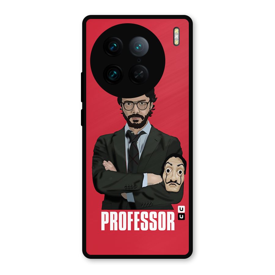 Professor Art Illustration Metal Back Case for Vivo X90 Pro
