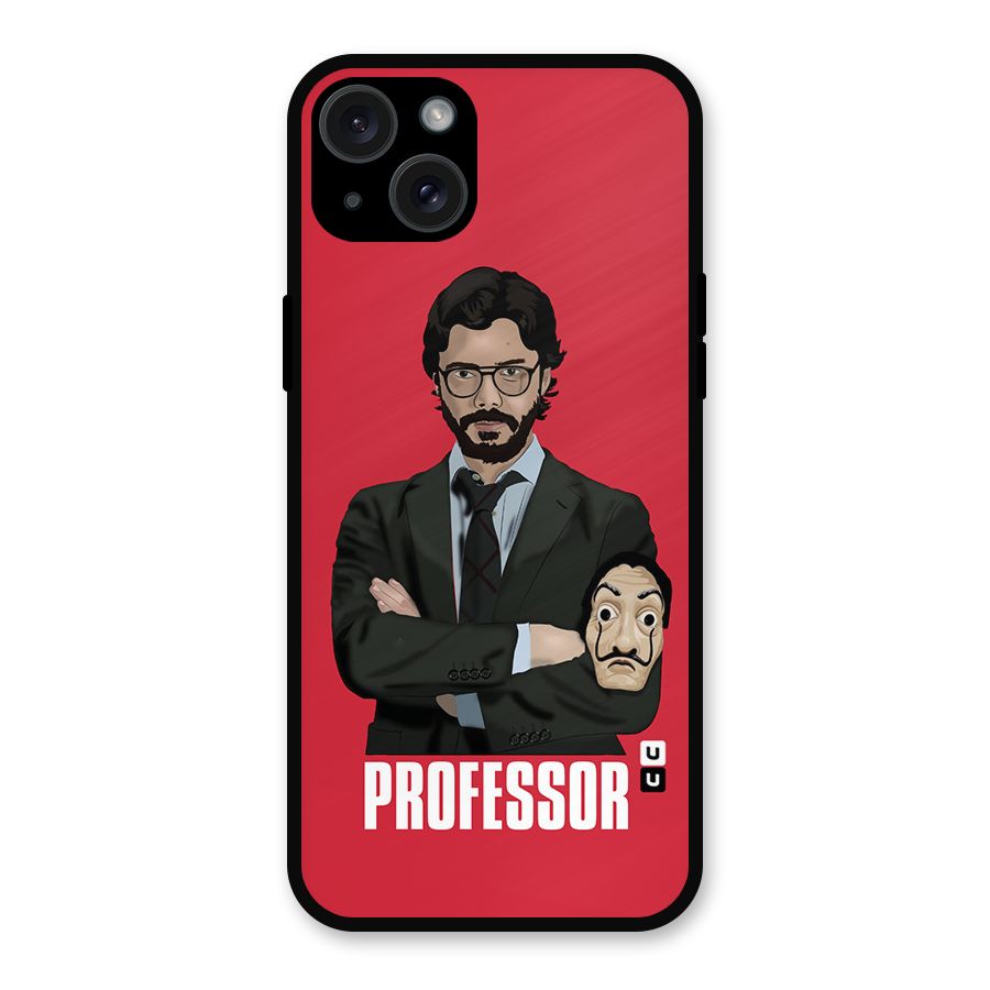 Professor Art Illustration Metal Back Case for iPhone 15 Plus