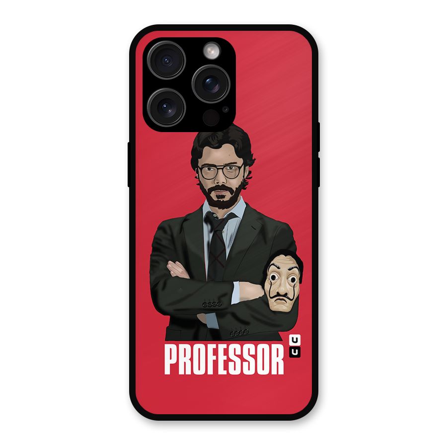 Professor Art Illustration Metal Back Case for iPhone 15 Pro Max