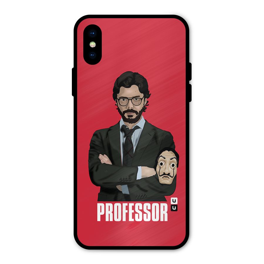 Professor Art Illustration Metal Back Case for iPhone X