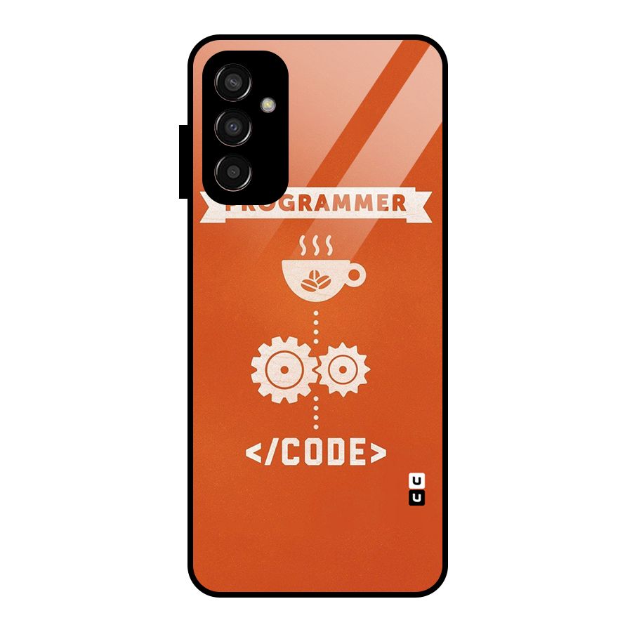 Programmer Coffee Code Glass Back Case for Galaxy F13
