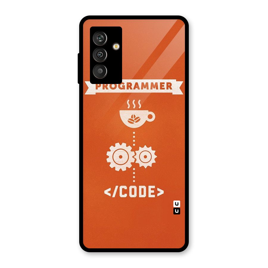 Programmer Coffee Code Glass Back Case for Galaxy M13