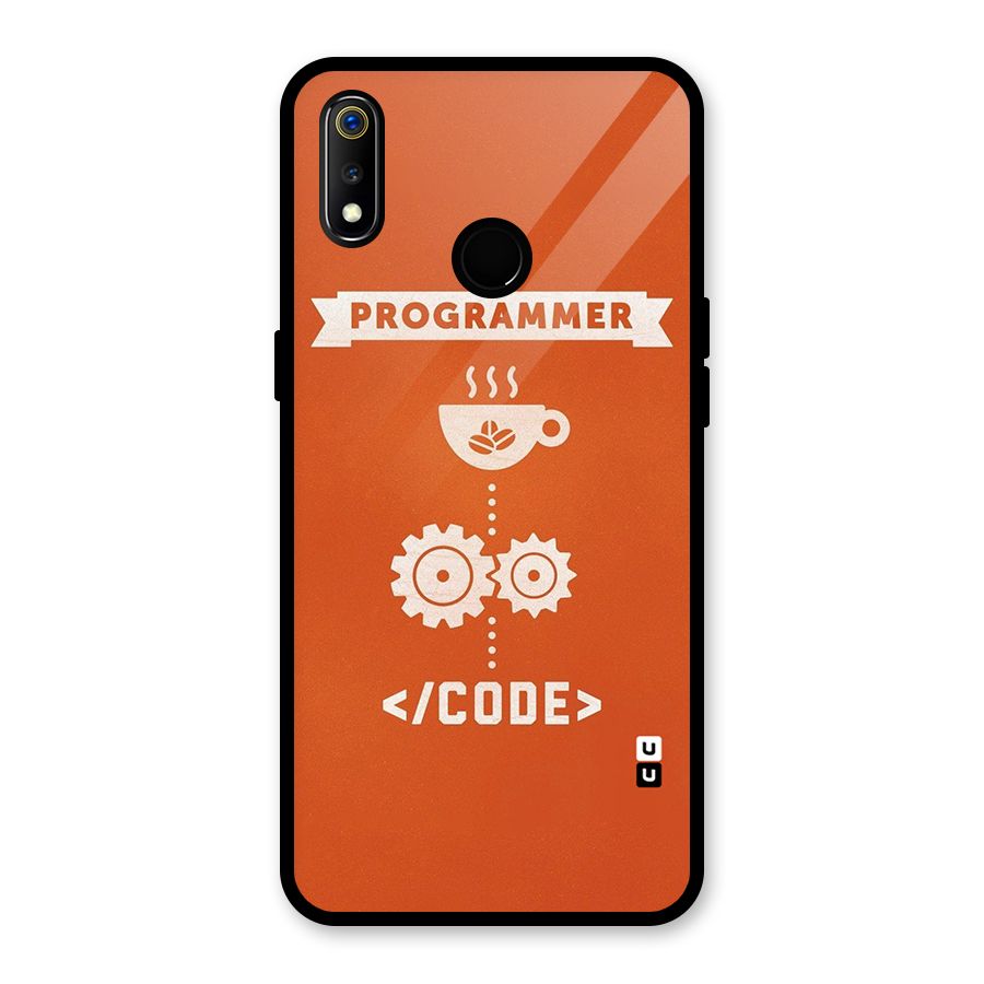 Programmer Coffee Code Glass Back Case for Realme 3