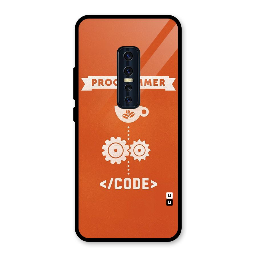 Programmer Coffee Code Glass Back Case for Vivo V17 Pro