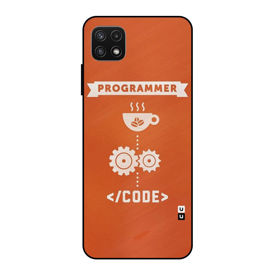 Programmer Coffee Code Metal Back Case for Galaxy A22 5G