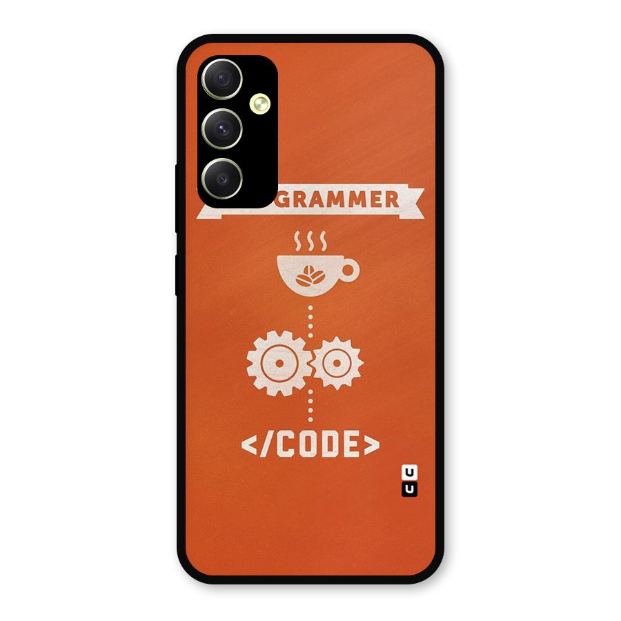 Programmer Coffee Code Metal Back Case for Galaxy A34