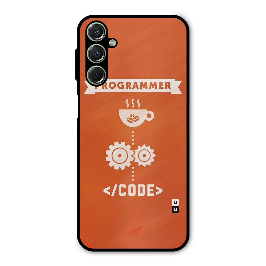 Programmer Coffee Code Metal Back Case for Galaxy F34