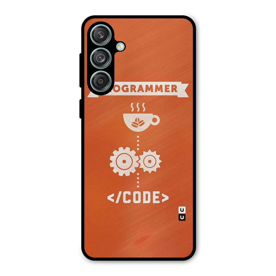 Programmer Coffee Code Metal Back Case for Galaxy M55 5G