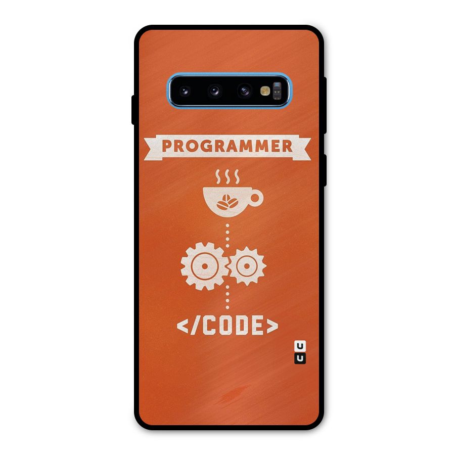 Programmer Coffee Code Metal Back Case for Galaxy S10