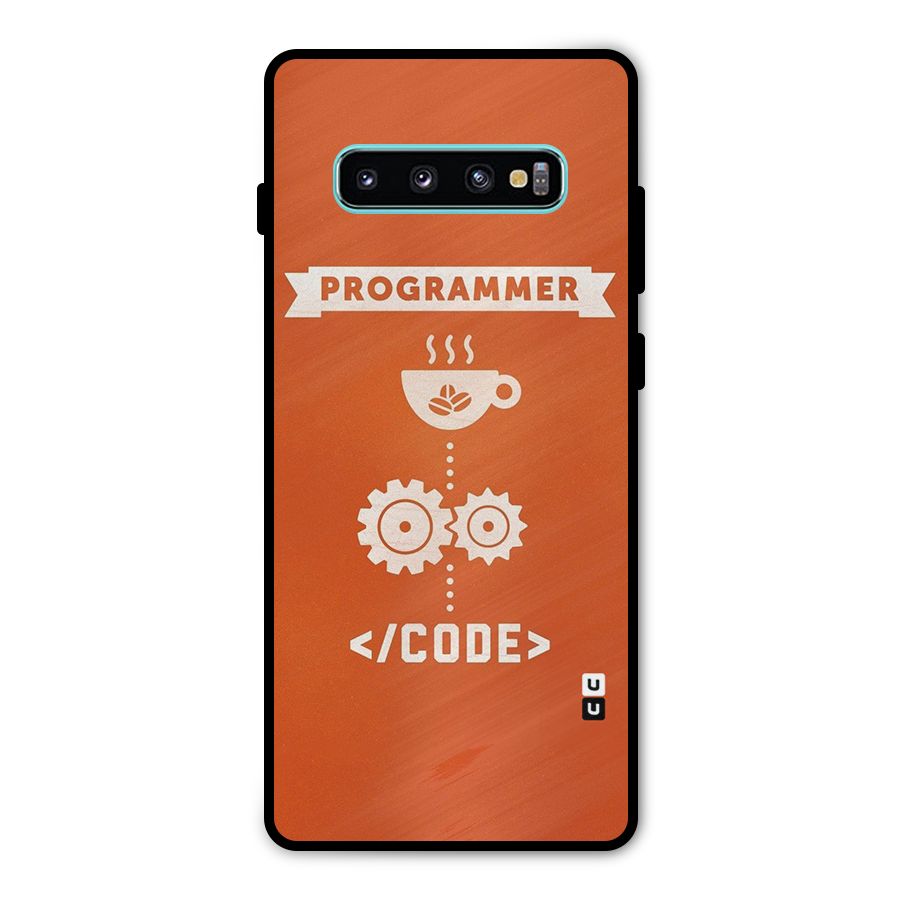 Programmer Coffee Code Metal Back Case for Galaxy S10 Plus