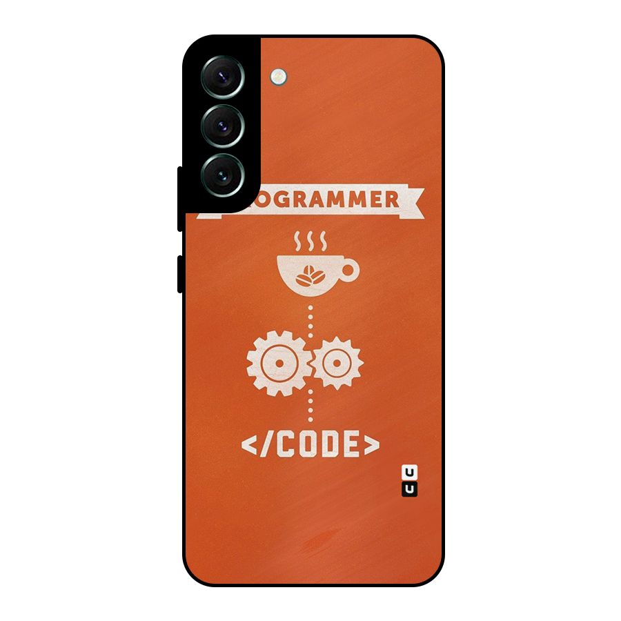 Programmer Coffee Code Metal Back Case for Galaxy S22 Plus 5G
