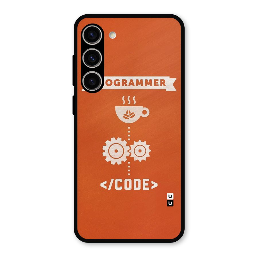 Programmer Coffee Code Metal Back Case for Galaxy S23 Plus