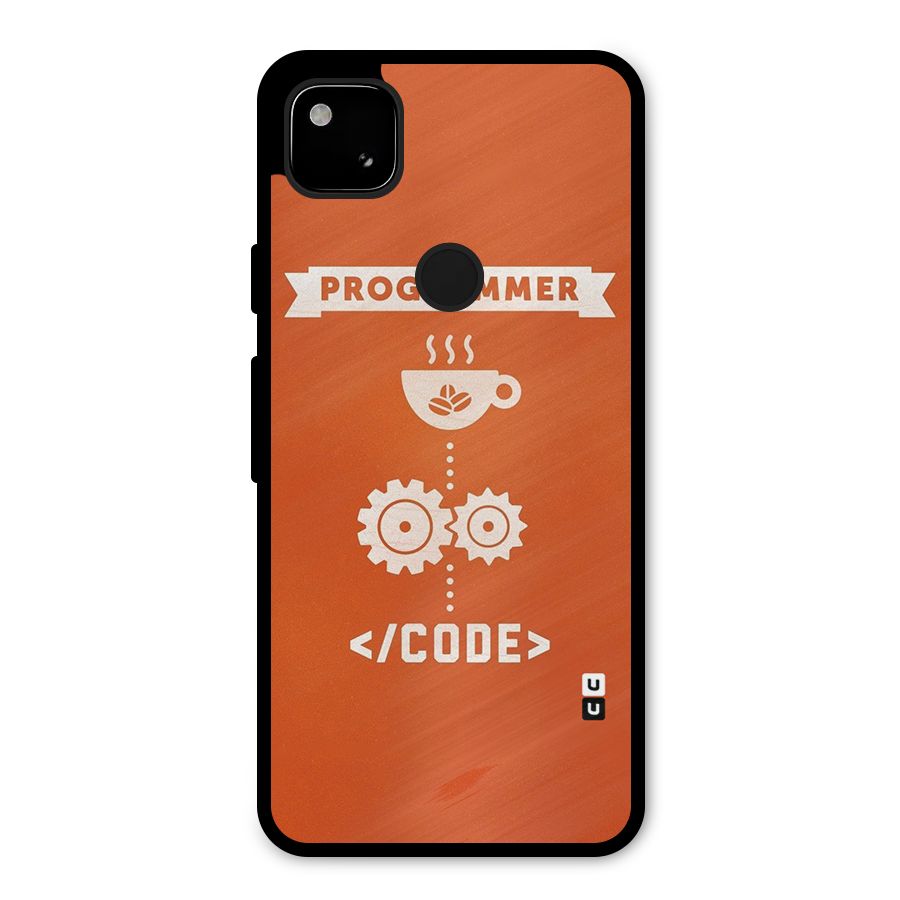 Programmer Coffee Code Metal Back Case for Google Pixel 4a