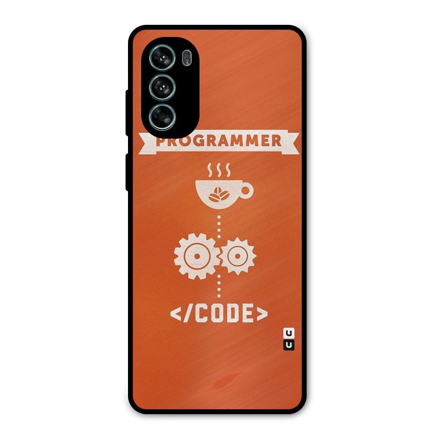Programmer Coffee Code Metal Back Case for Moto G62