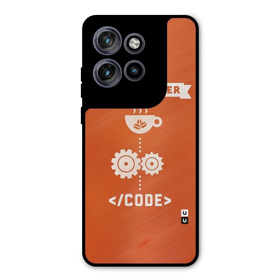 Programmer Coffee Code Metal Back Case for Motorola Edge 50 Neo