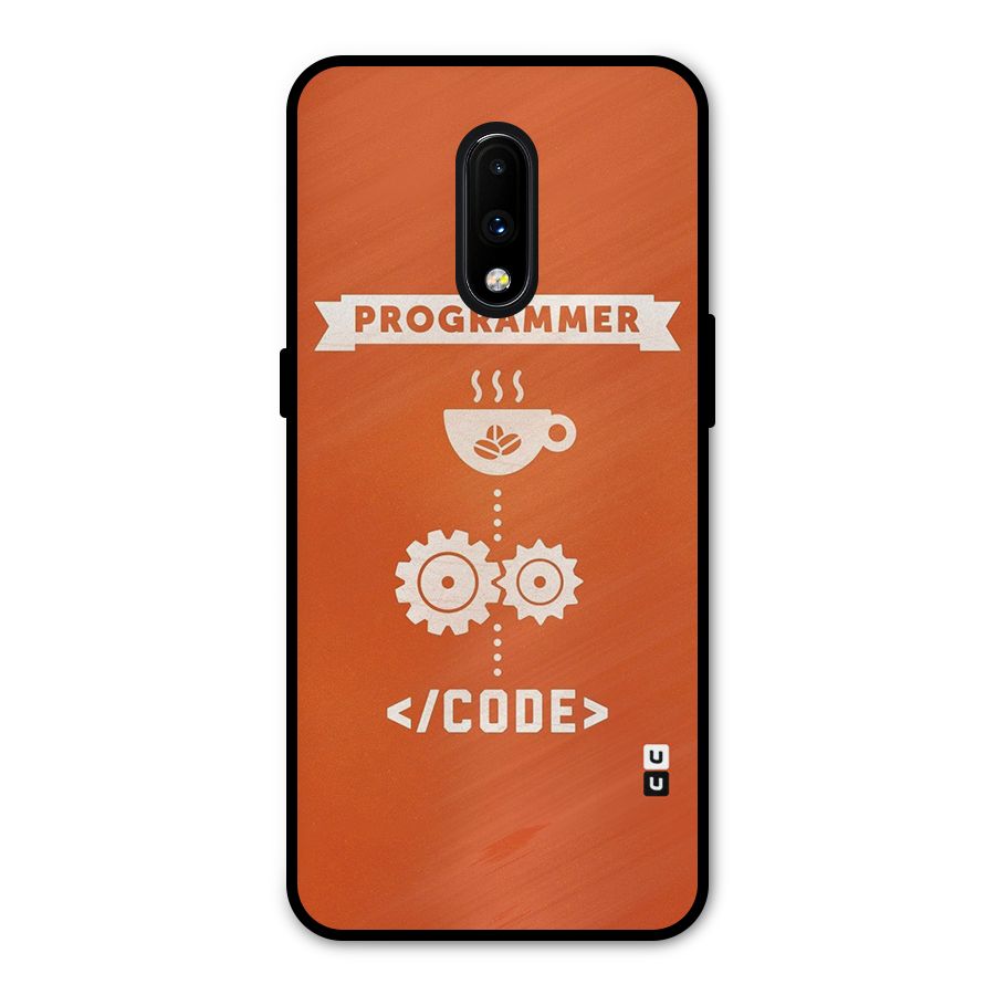 Programmer Coffee Code Metal Back Case for OnePlus 7
