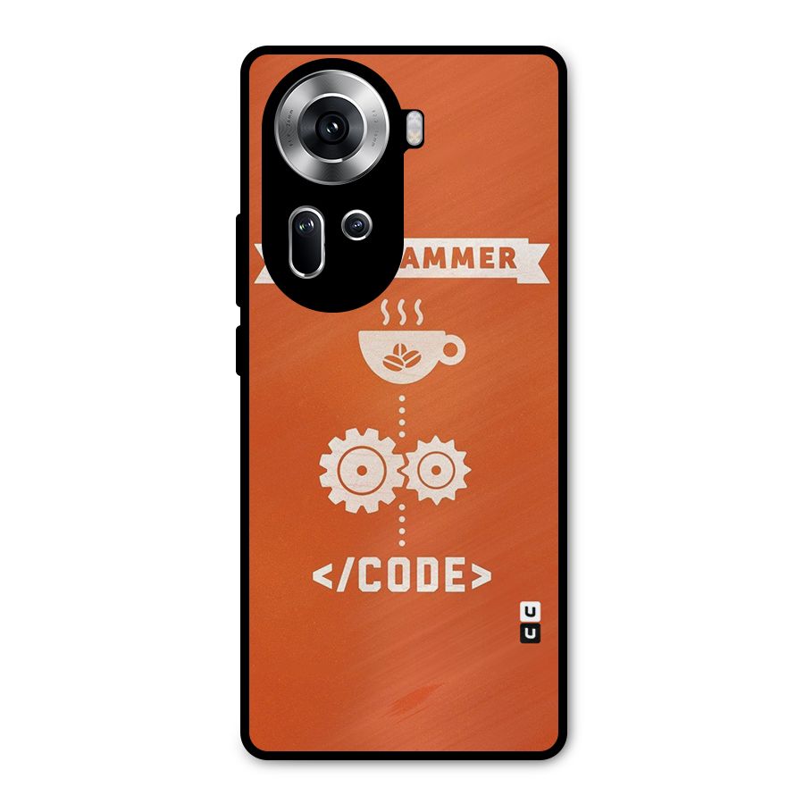 Programmer Coffee Code Metal Back Case for Oppo Reno11 5G