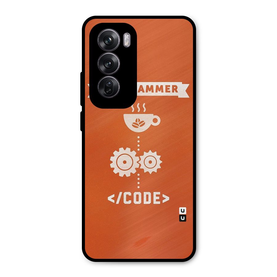 Programmer Coffee Code Metal Back Case for Oppo Reno12 Pro