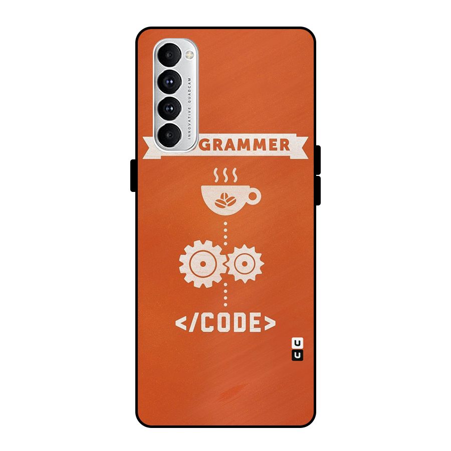 Programmer Coffee Code Metal Back Case for Oppo Reno4 Pro