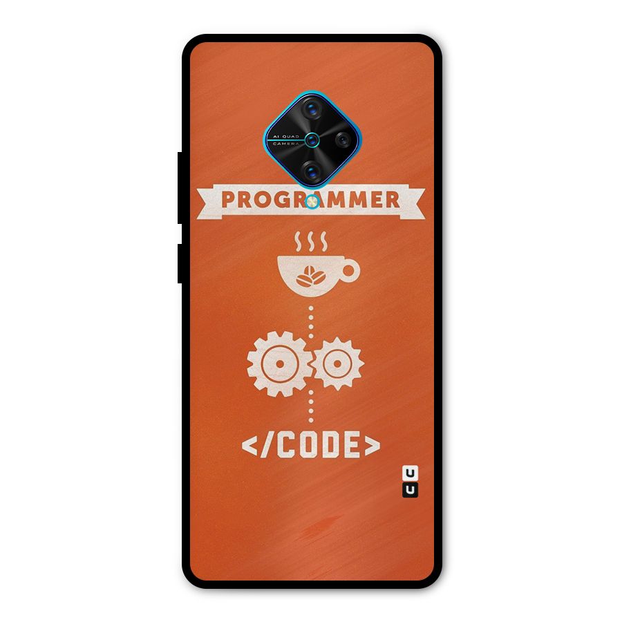Programmer Coffee Code Metal Back Case for Vivo S1 Pro