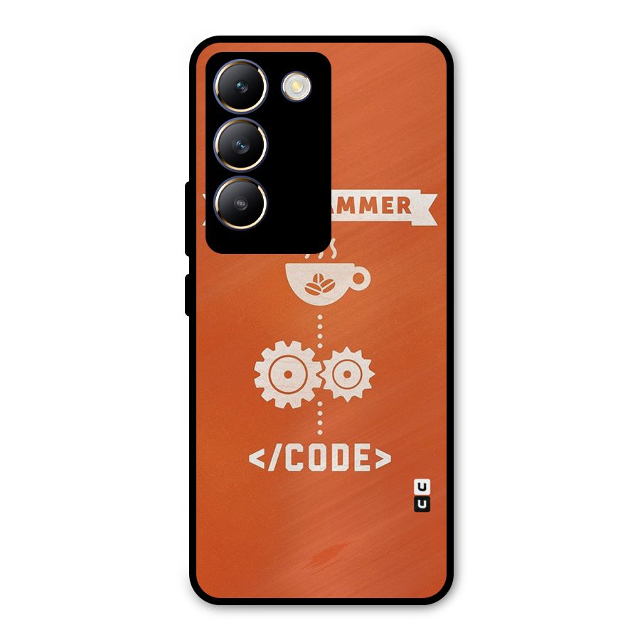 Programmer Coffee Code Metal Back Case for Vivo T3 5G