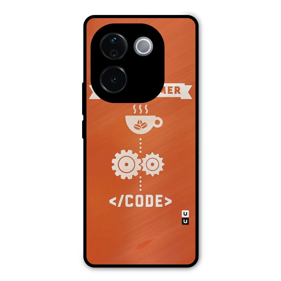 Programmer Coffee Code Metal Back Case for Vivo T3 Pro