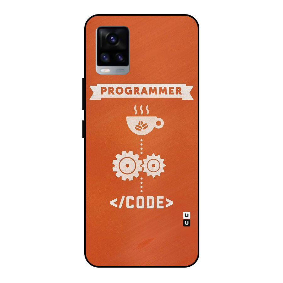 Programmer Coffee Code Metal Back Case for Vivo V20 2021