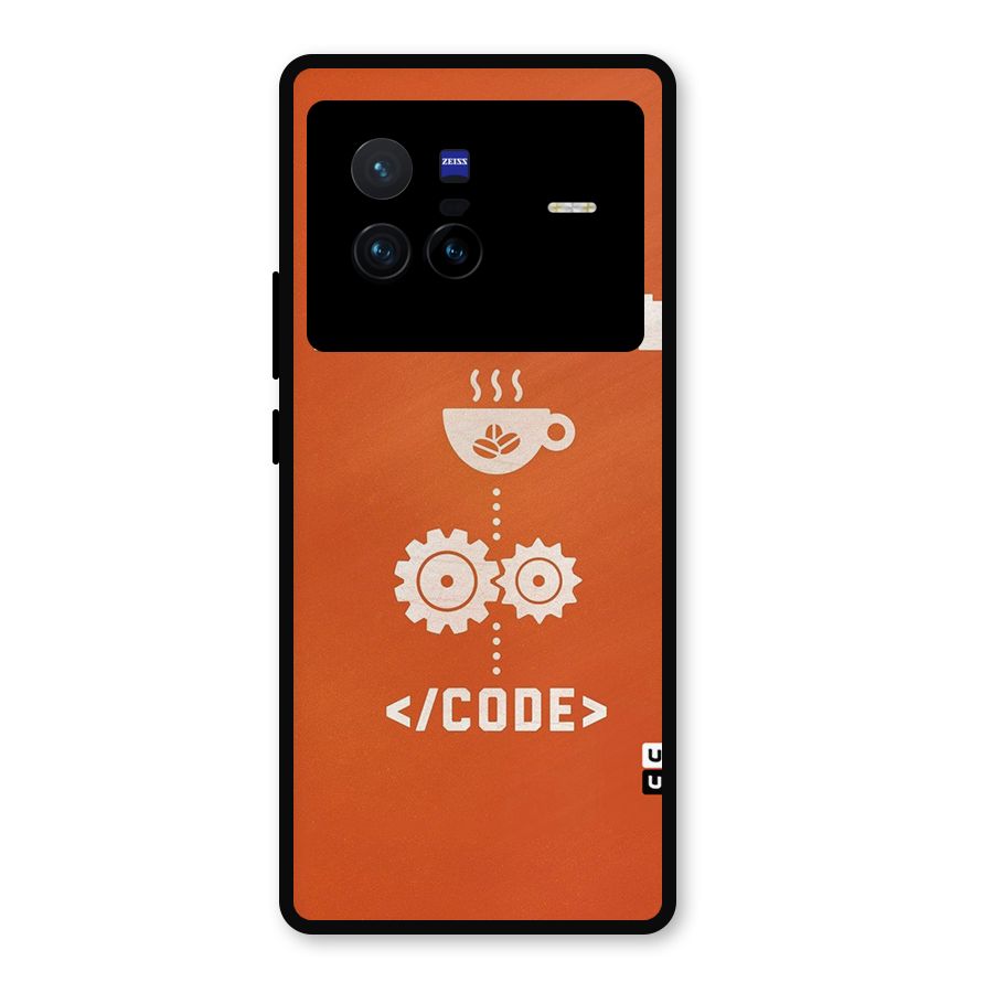 Programmer Coffee Code Metal Back Case for Vivo X80
