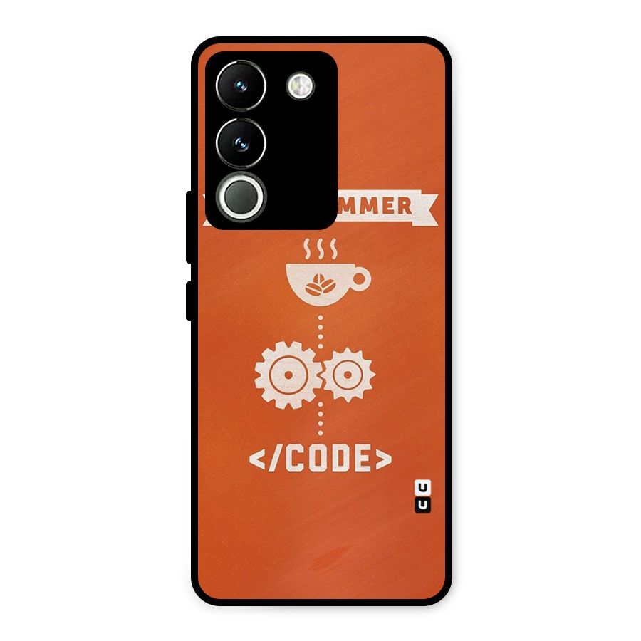 Programmer Coffee Code Metal Back Case for Vivo Y200